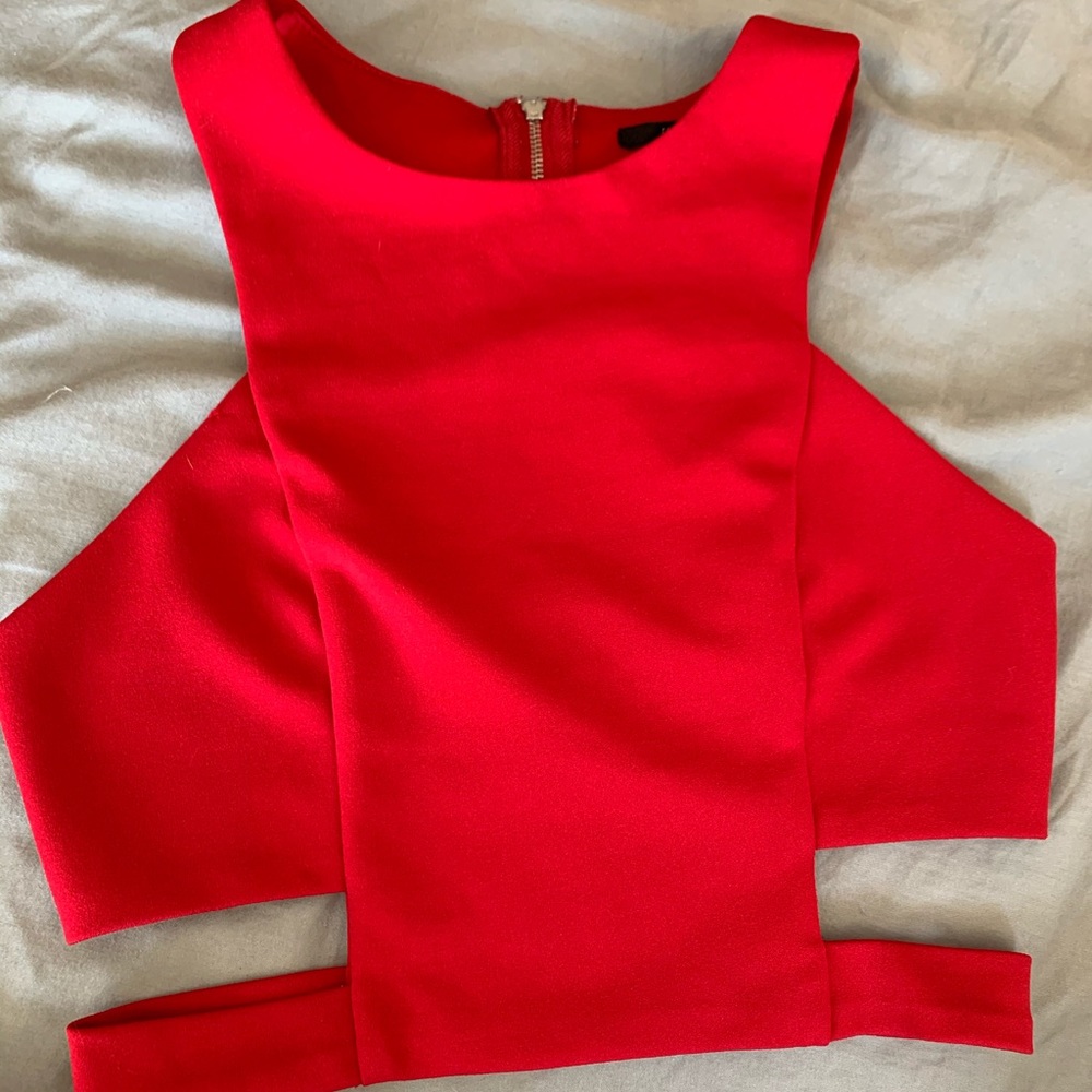 Red crop top